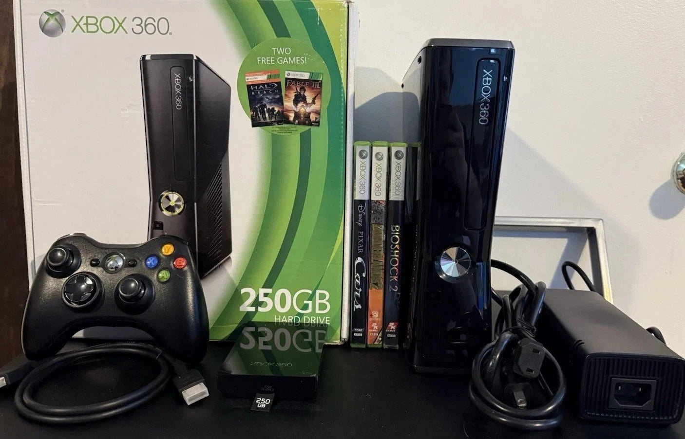 Microsoft Xbox 360 S 250GB Home Console Bundle - Gloss Black