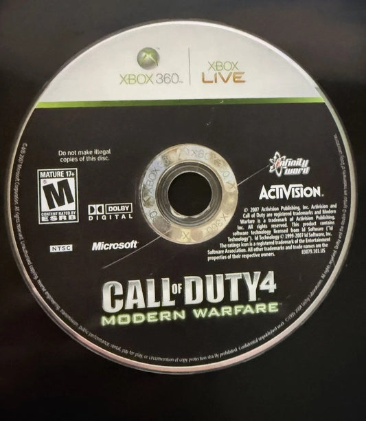Call of Duty: Modern Warfare Game of the Year Xbox 360. Disc Only Tested Working