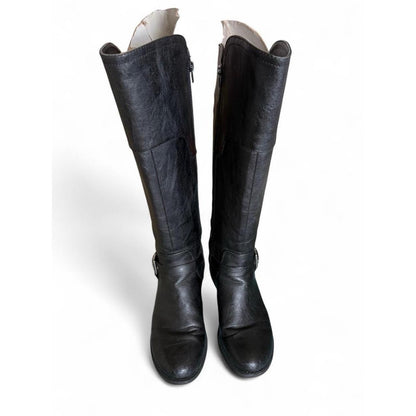 G By Guess Boots Women's sz 10 Black Hailee Knee High Side Zip Riding Boot
