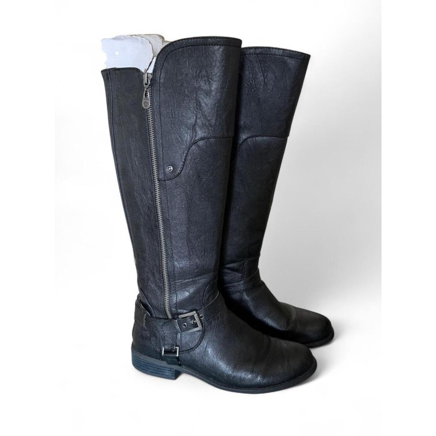 G By Guess Boots Women's sz 10 Black Hailee Knee High Side Zip Riding Boot