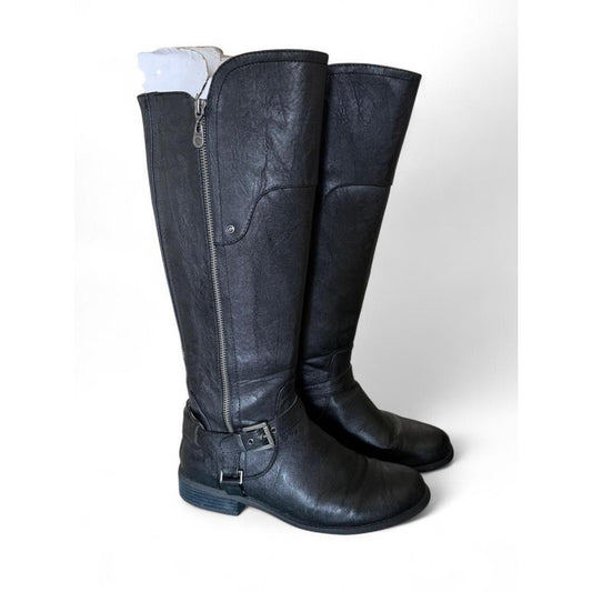 G By Guess Boots Women's sz 10 Black Hailee Knee High Side Zip Riding Boot