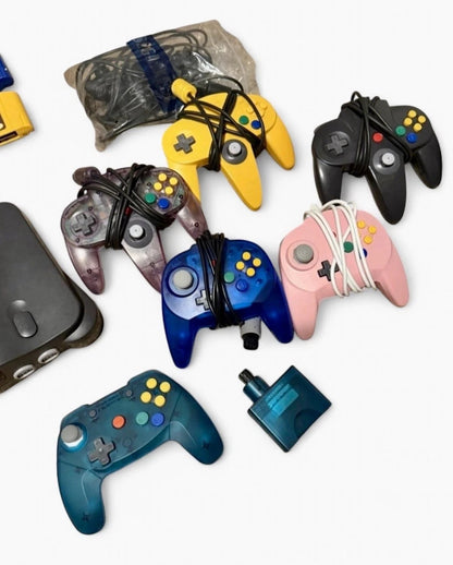 Nintendo 64  N64  Console Bundle 9-Games 6 -Controllers. DK64 Mario